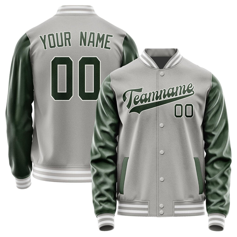 Custom Gray Dark Green Jacket JA0404060418B31806