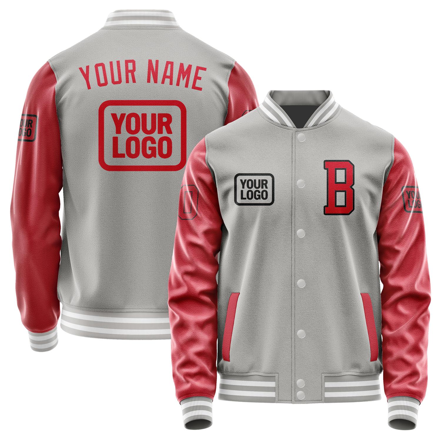 Custom Gray Red Jacket JA040414041817141417