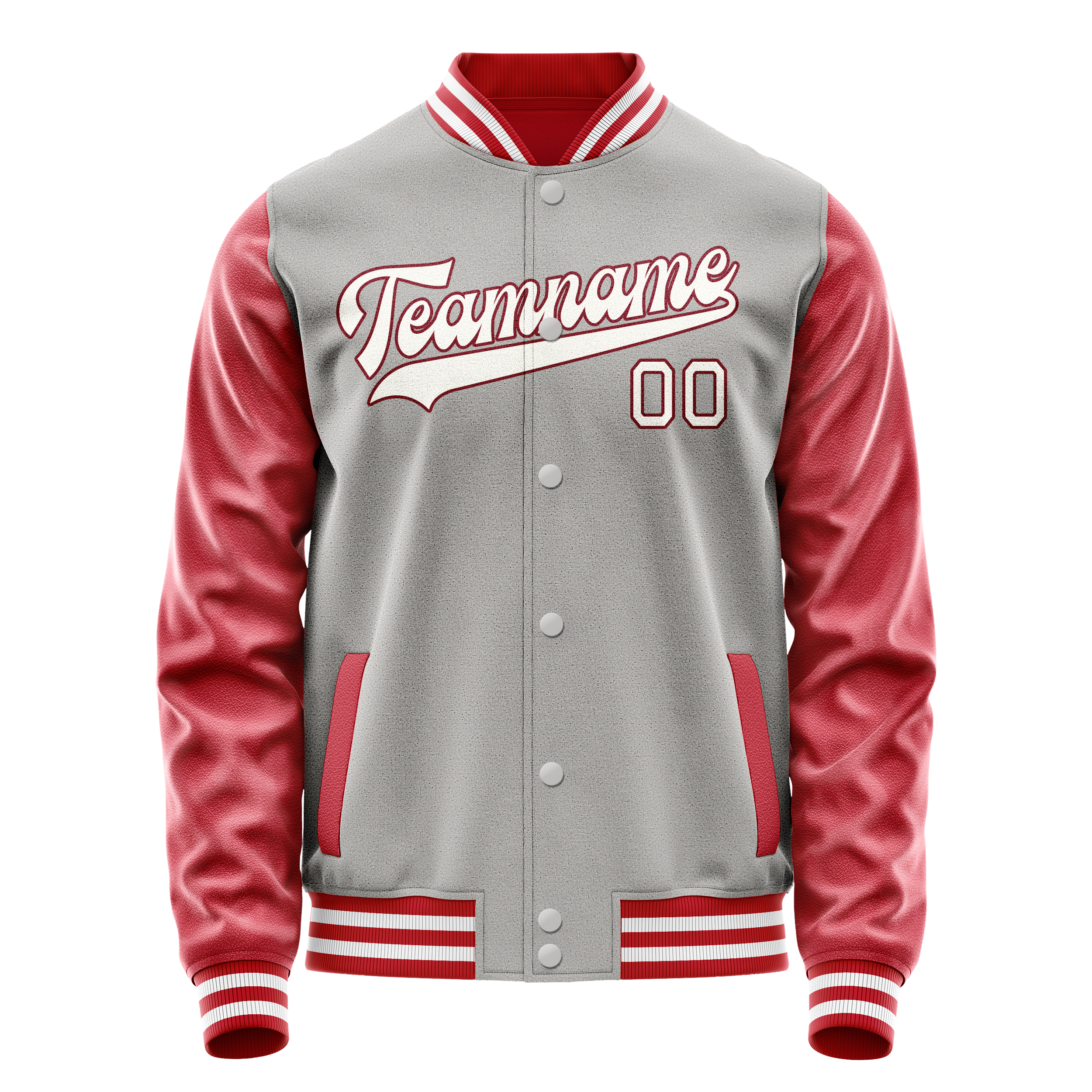 Custom Gray Texas-Orange Solid Color Varsity Letterman Jacket JA02240617YH167