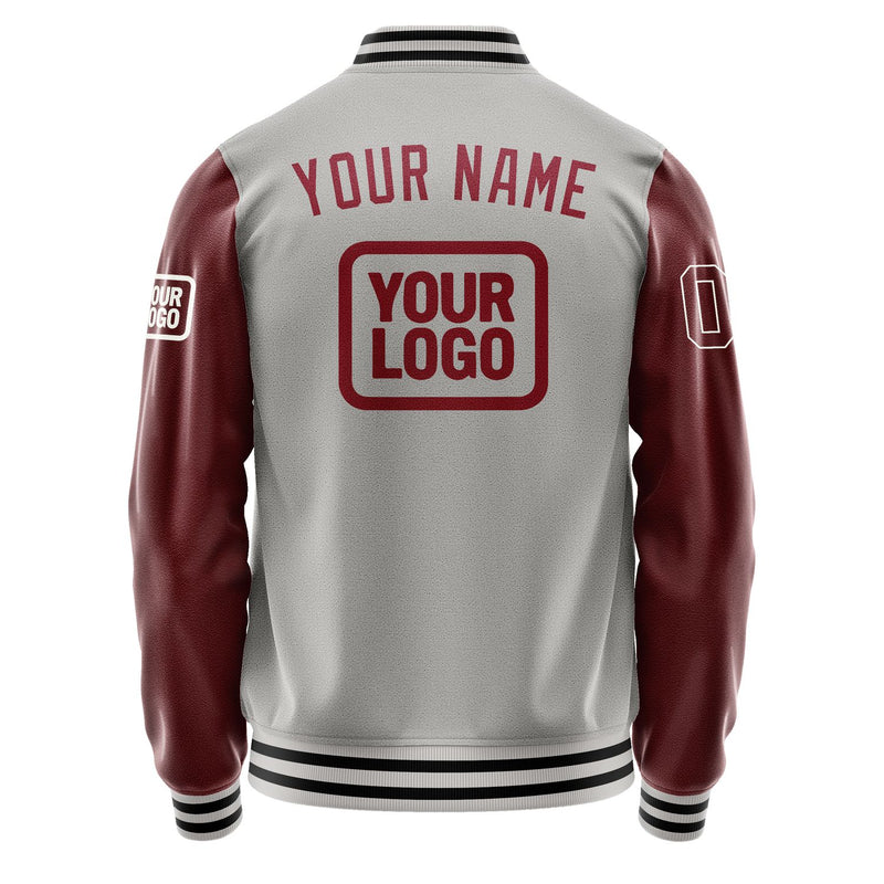Custom Gray Crimson Red Jacket JA040415041718151518
