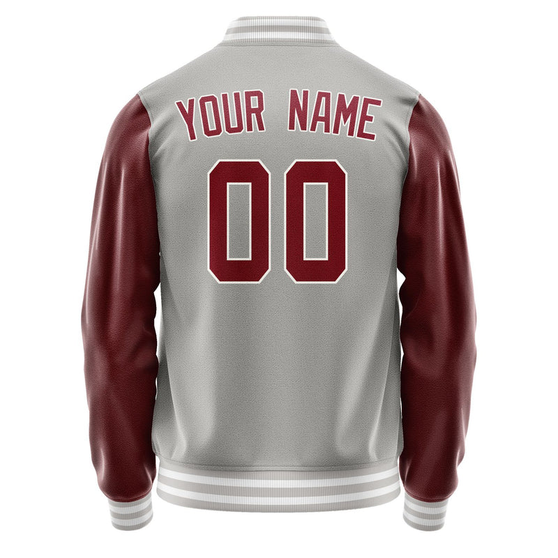 Custom Gray Crimson Red Jacket JA0404150418B31815