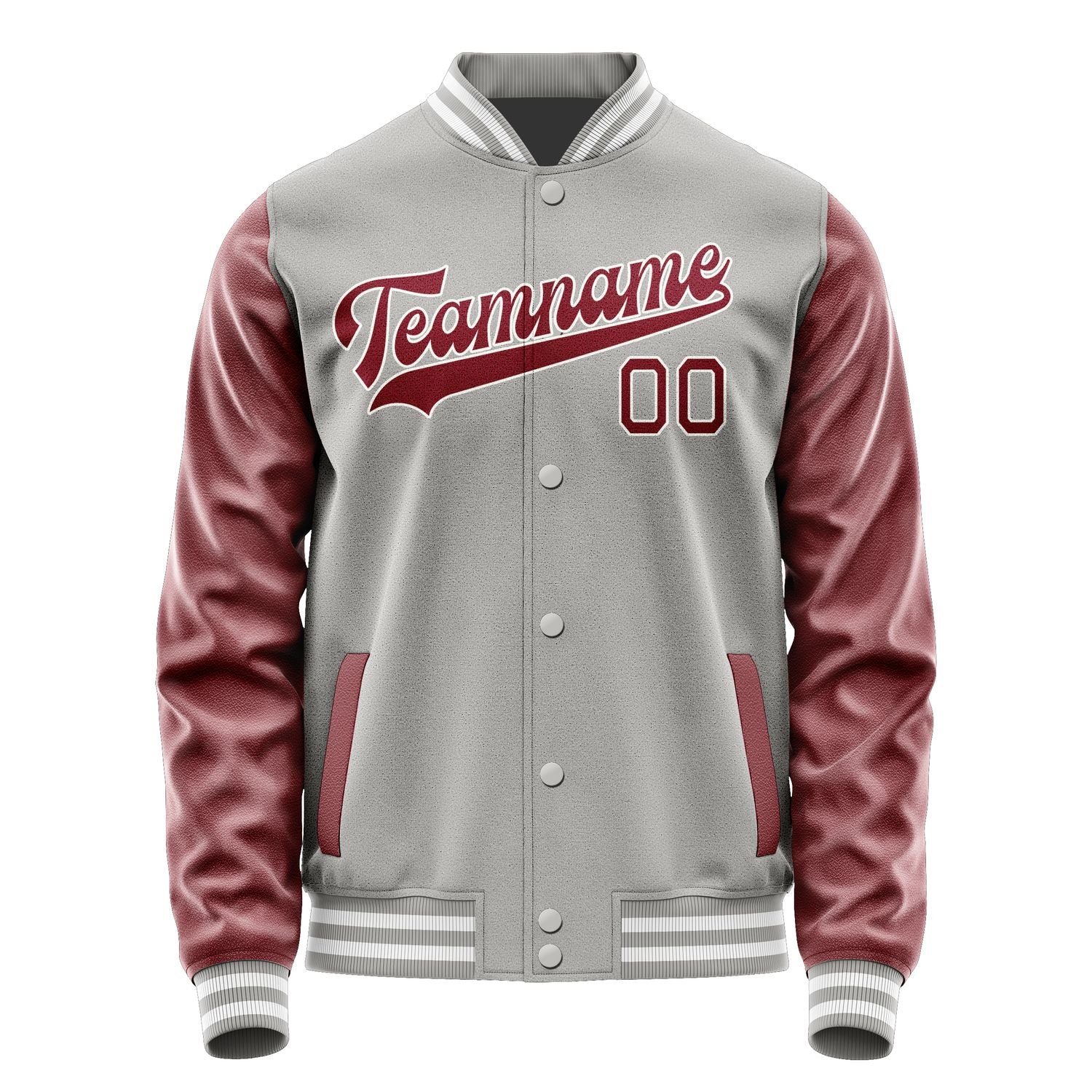 Custom Gray Crimson Red Jacket JA0404150418B31815