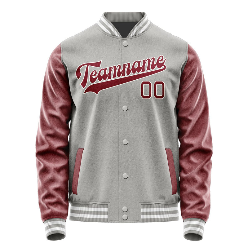 Custom Gray Crimson Red Jacket JA0404150418B31815