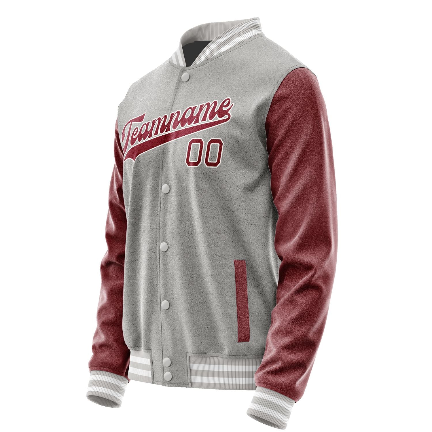 Custom Gray Crimson Red Jacket JA0404150418B31815