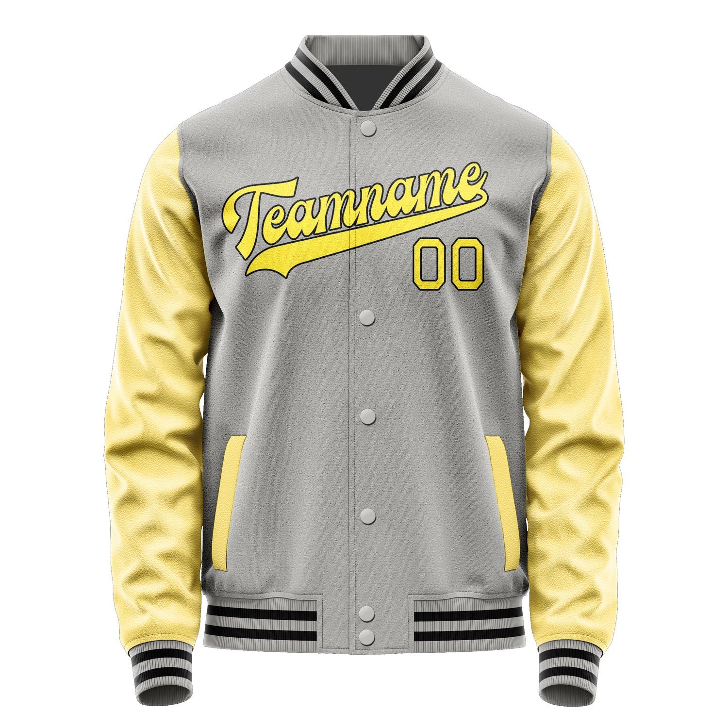 Custom Gray Light Yellow Jacket JA0404260417B31726