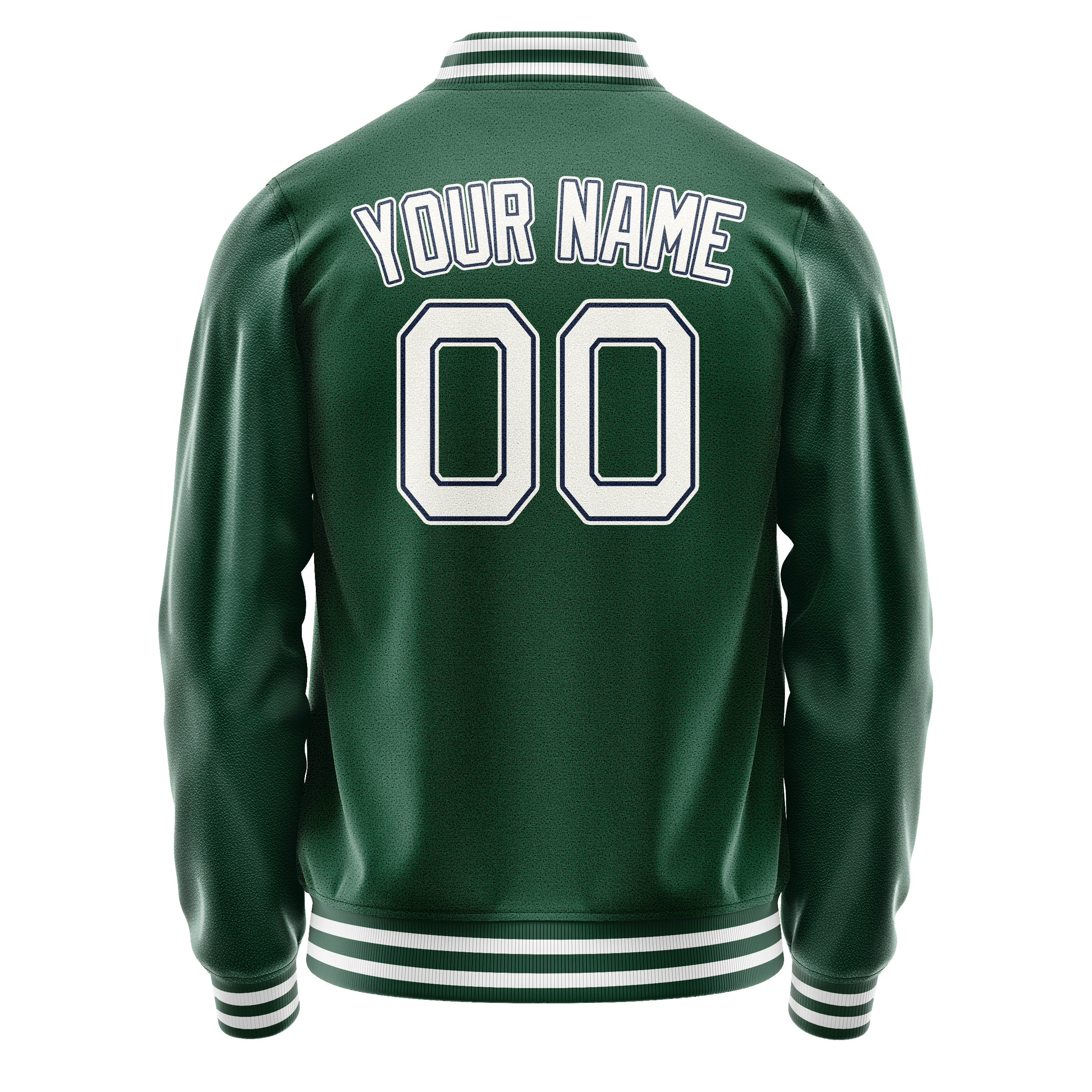 Custom Kelly-Green White Solid Color Varsity Letterman Jacket JA02240617ZF224