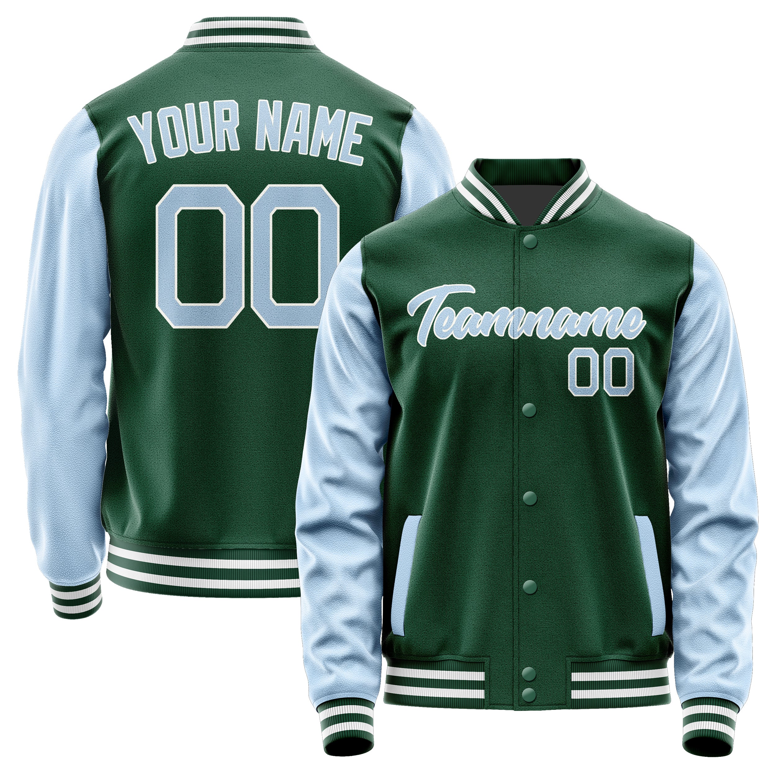 Custom Green Light Blue Jacket JA0505080518B21808