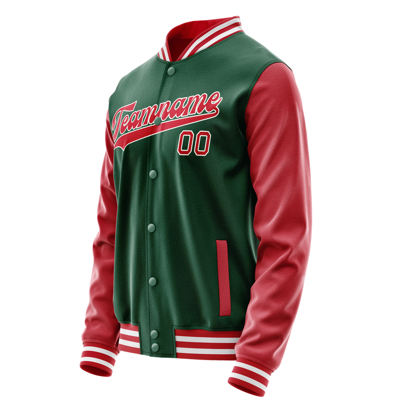 Custom Kelly-Green Texas-Orange Solid Color Varsity Letterman Jacket JA02240617ZF209