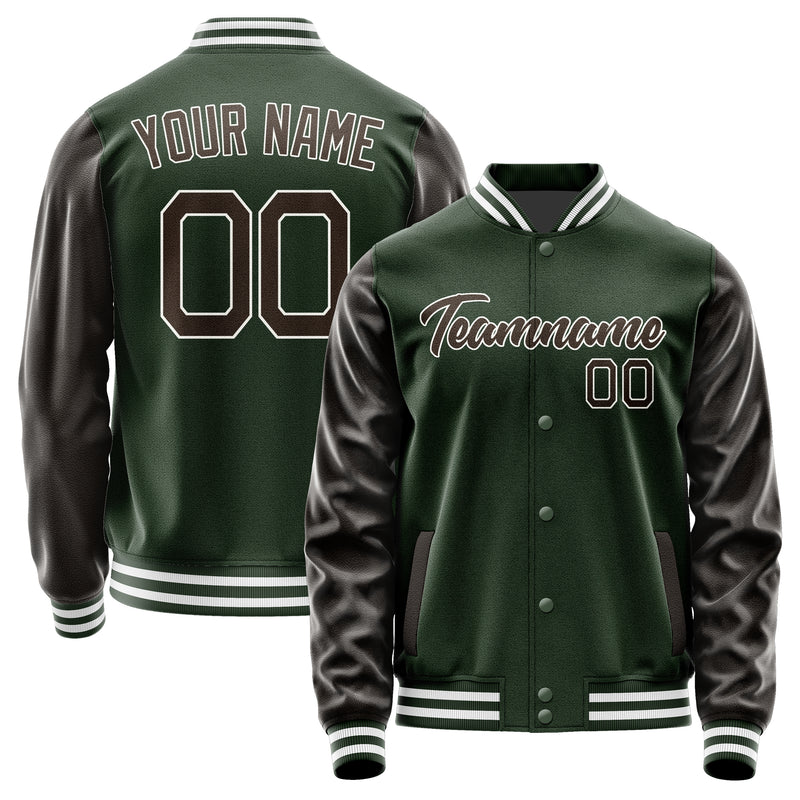 Custom Dark Green Brown Jacket JA0606010618B21801