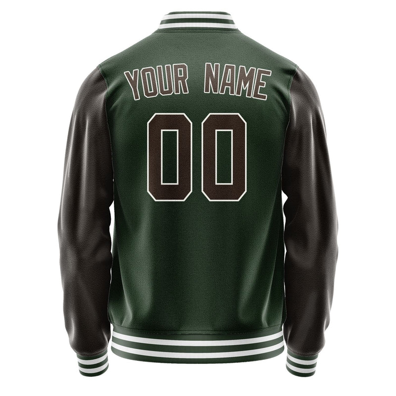 Custom Dark Green Brown Jacket JA0606010618B31801