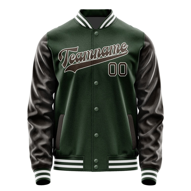Custom Dark Green Brown Jacket JA0606010618B31801