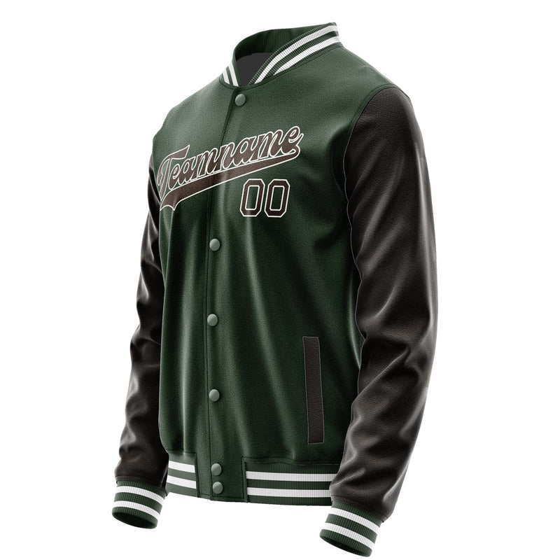 Custom Dark Green Brown Jacket JA0606010618B31801