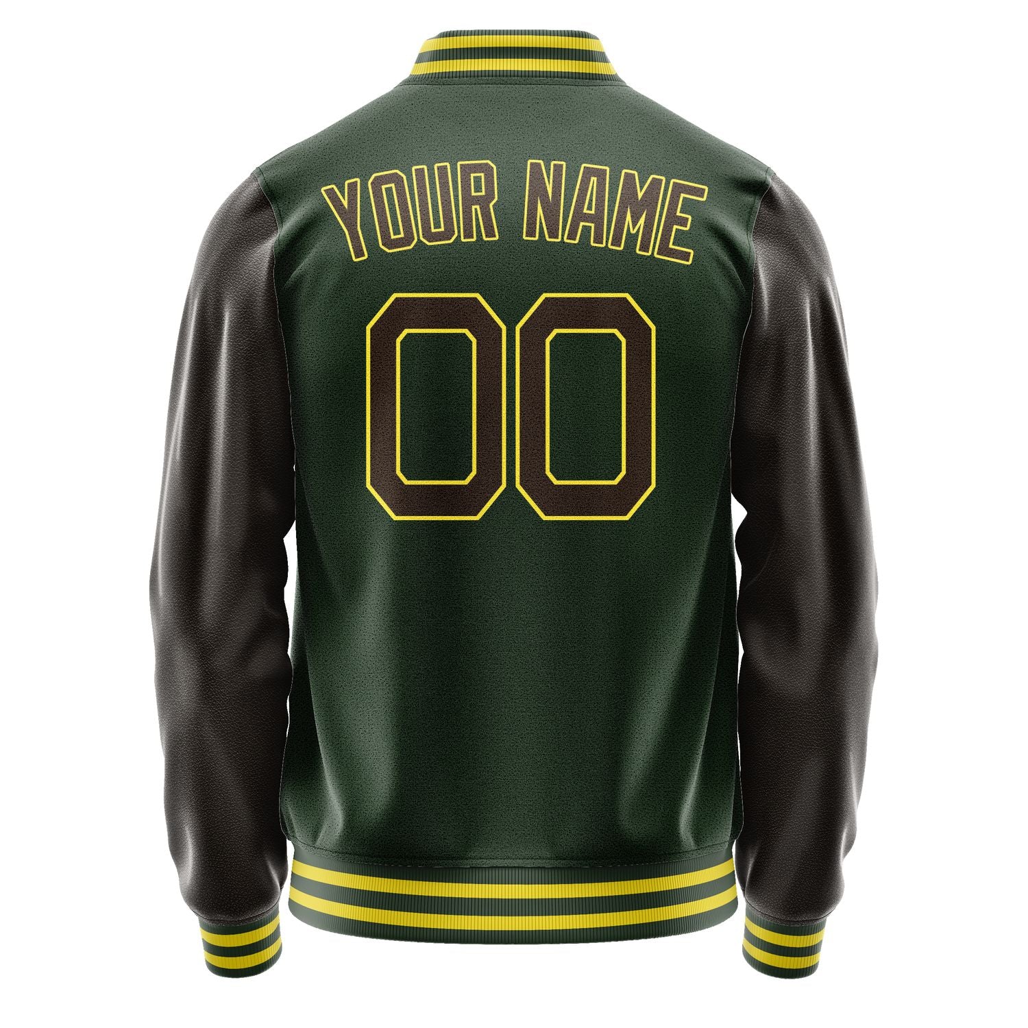Custom Dark Green Brown Jacket JA0606010626B22601