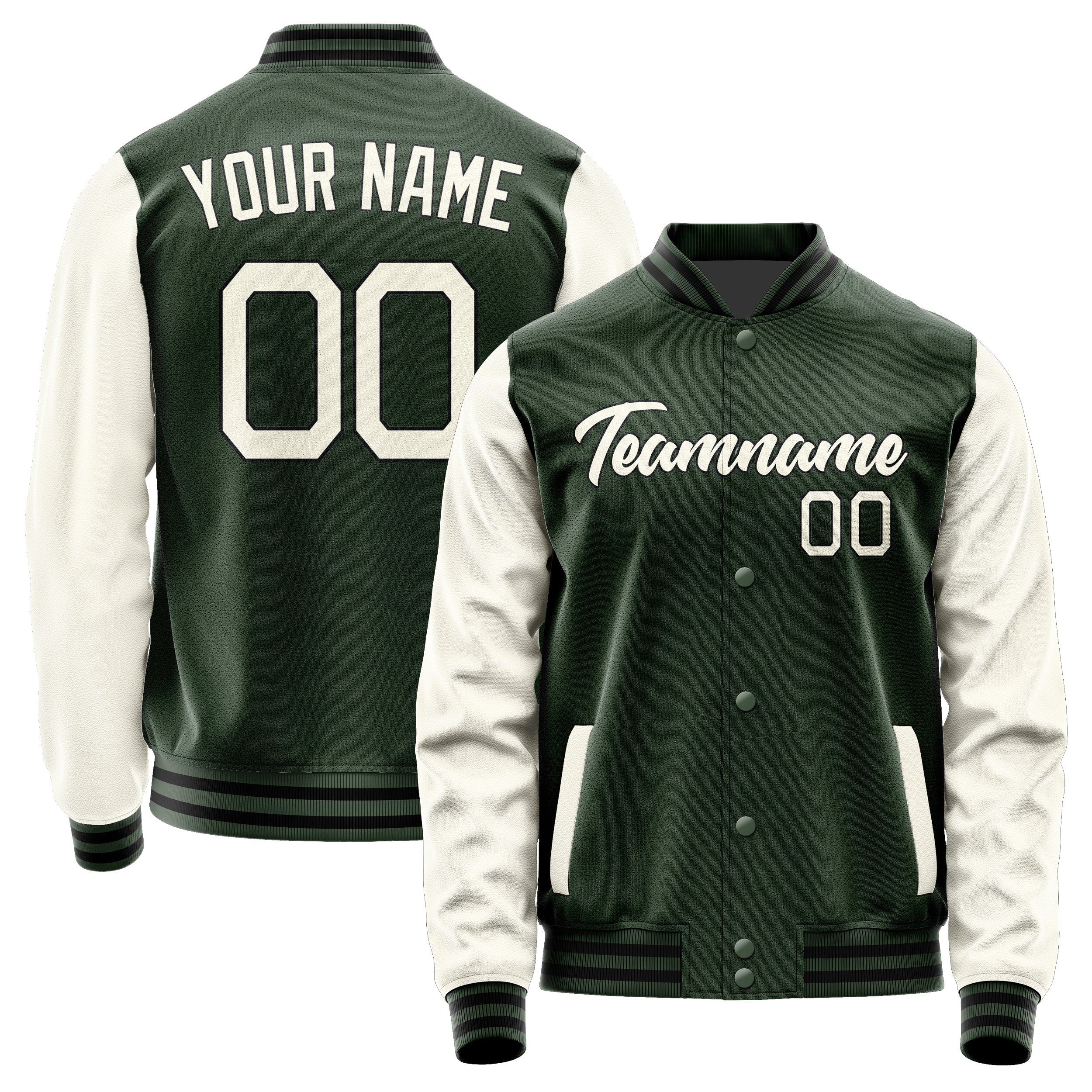 Custom Dark Green Cream Jacket JA0606030617B21703