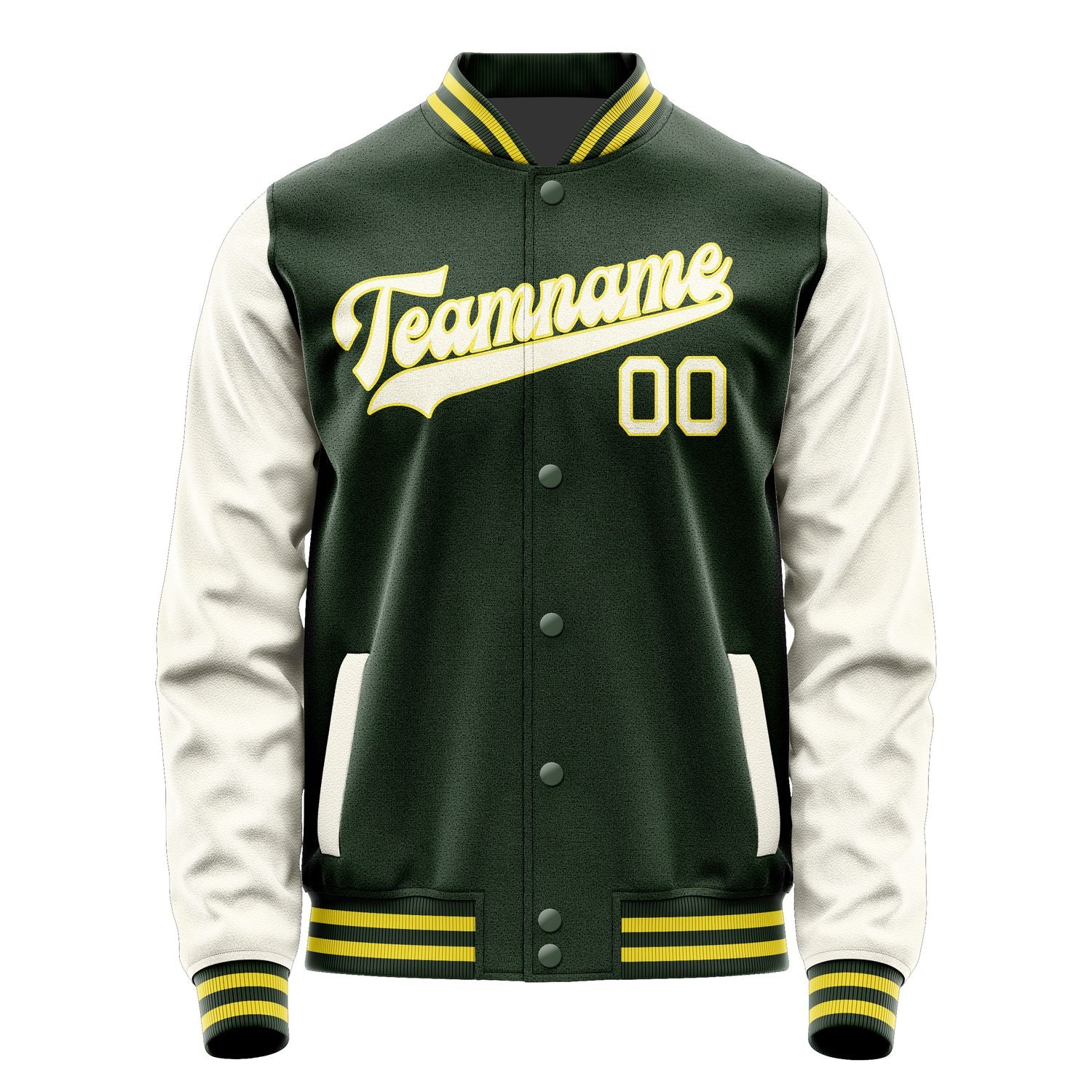 Custom Dark Green Cream Jacket JA0606030626B32603