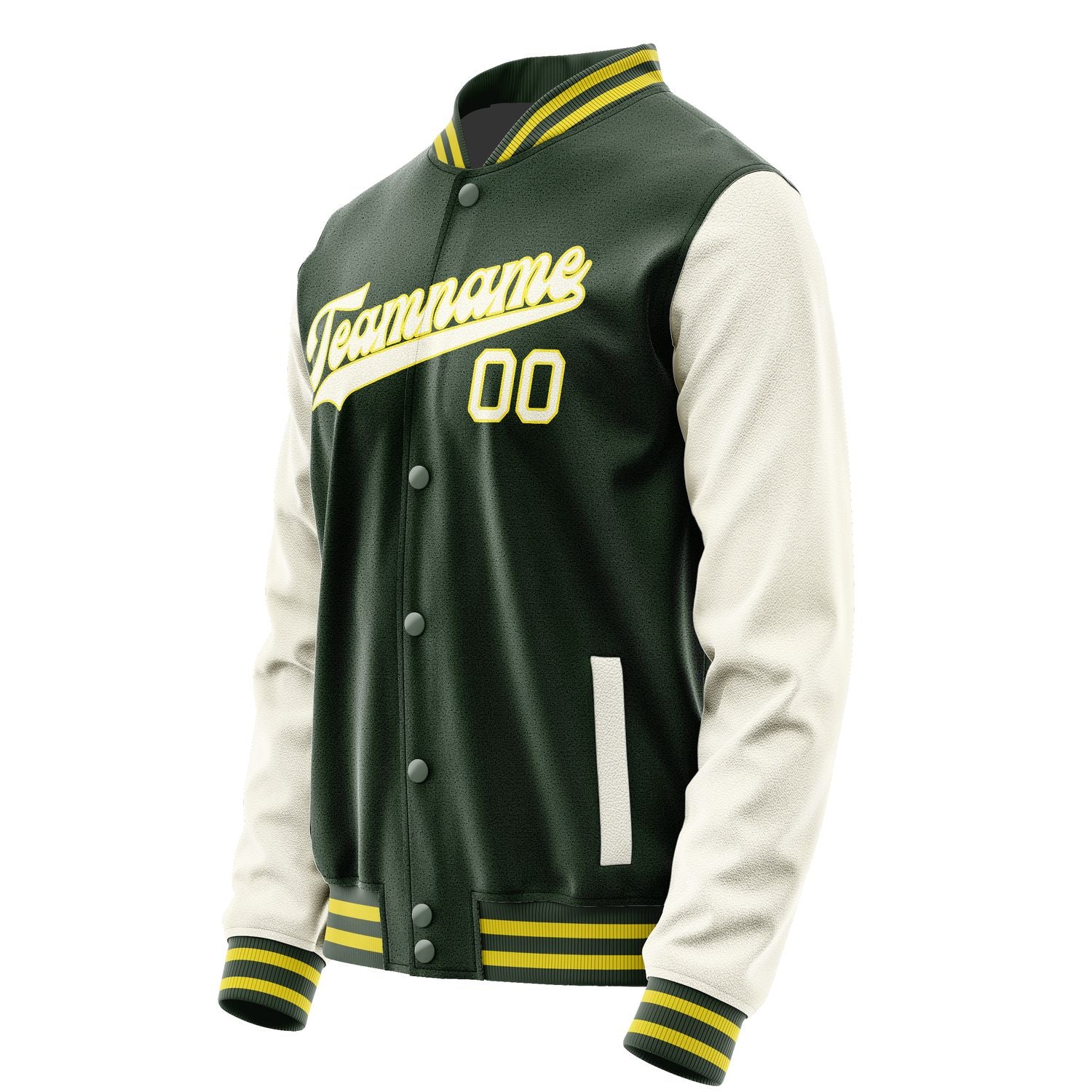 Custom Dark Green Cream Jacket JA0606030626B32603