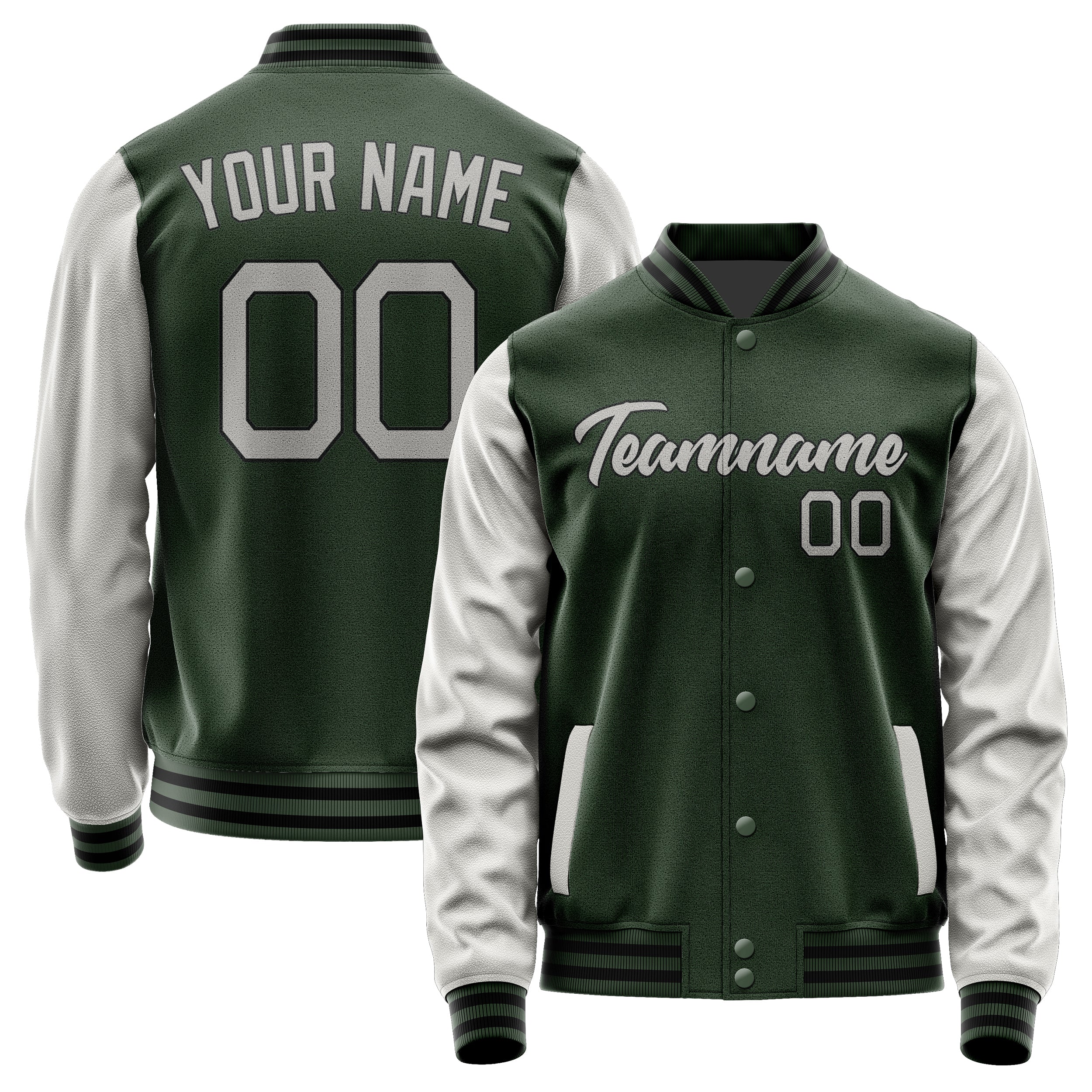 Custom Dark Green Gray Jacket JA0606040617B21704