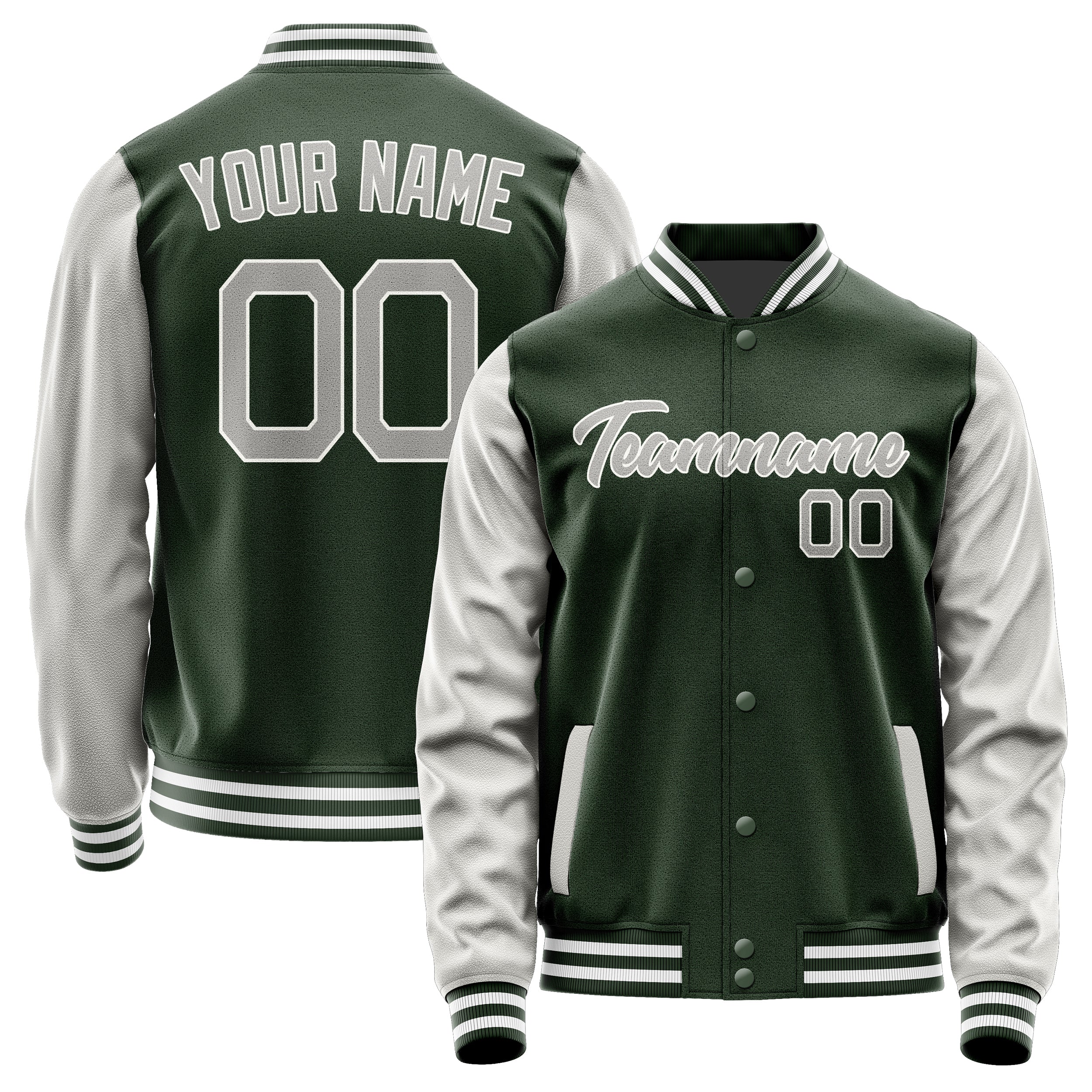 Custom Dark Green Gray Jacket JA0606040618B21804