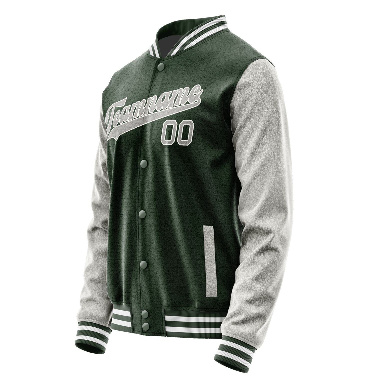 Custom Dark Green Gray Jacket JA0606040618B31804