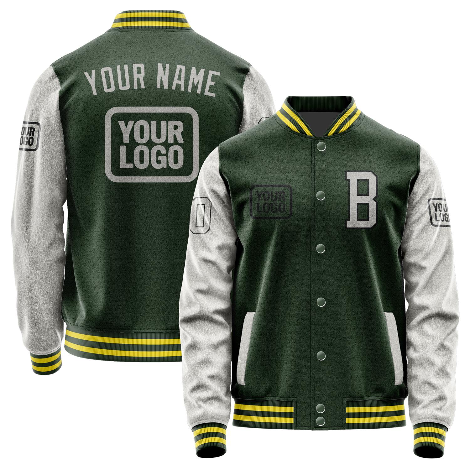 Custom Dark Green Gray Jacket JA060604062617040417