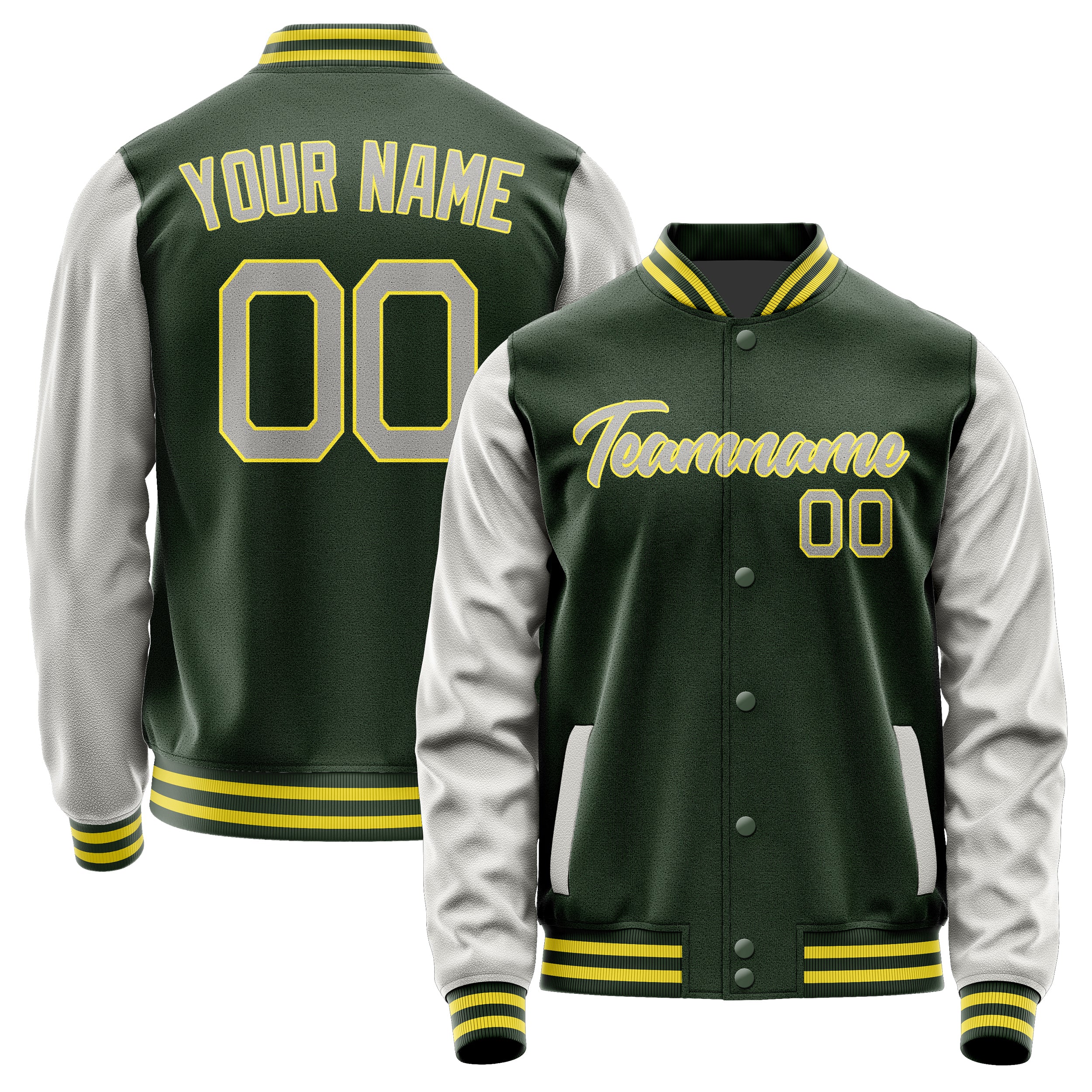 Custom Dark Green Gray Jacket JA0606040626B22604