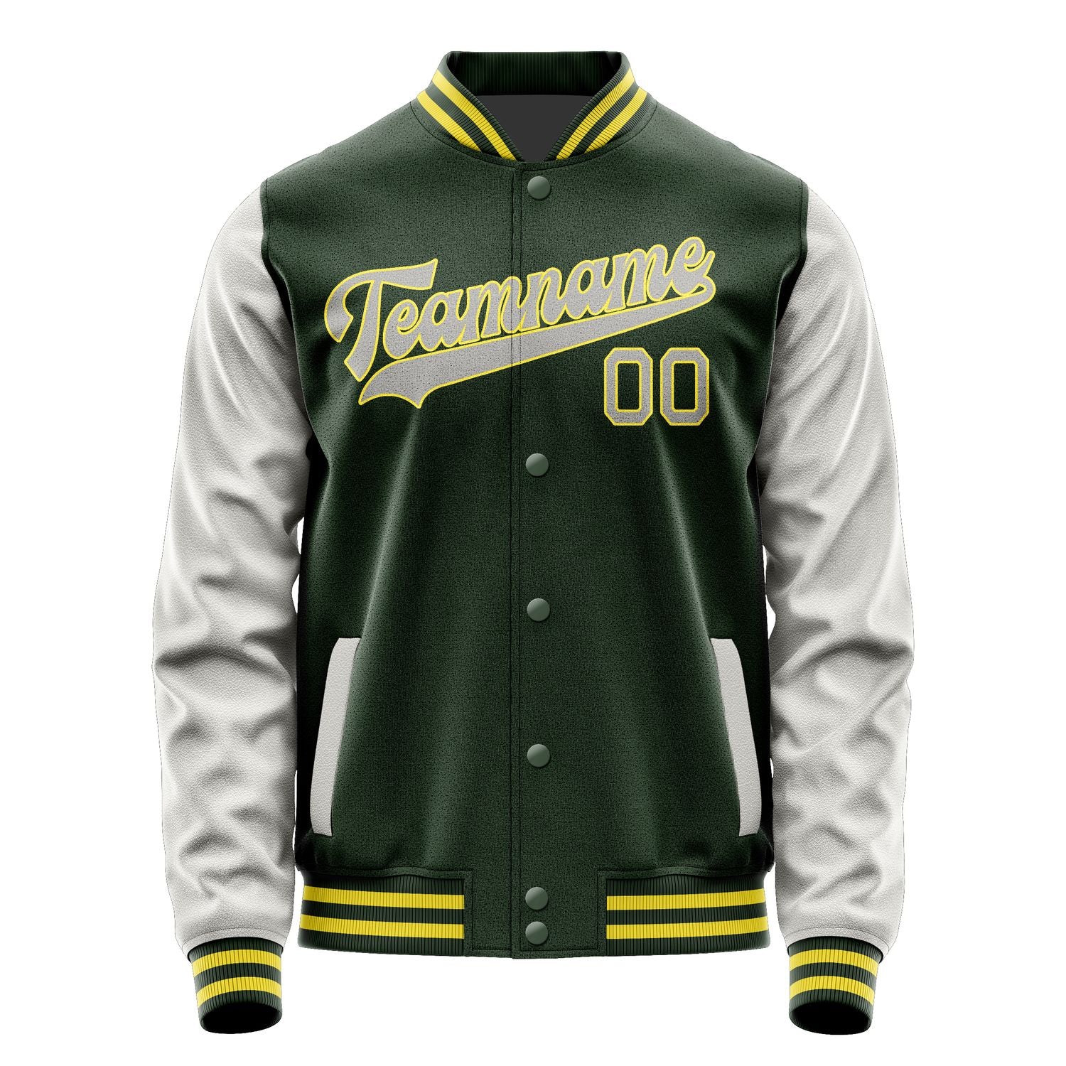 Custom Dark Green Gray Jacket JA0606040626B32604
