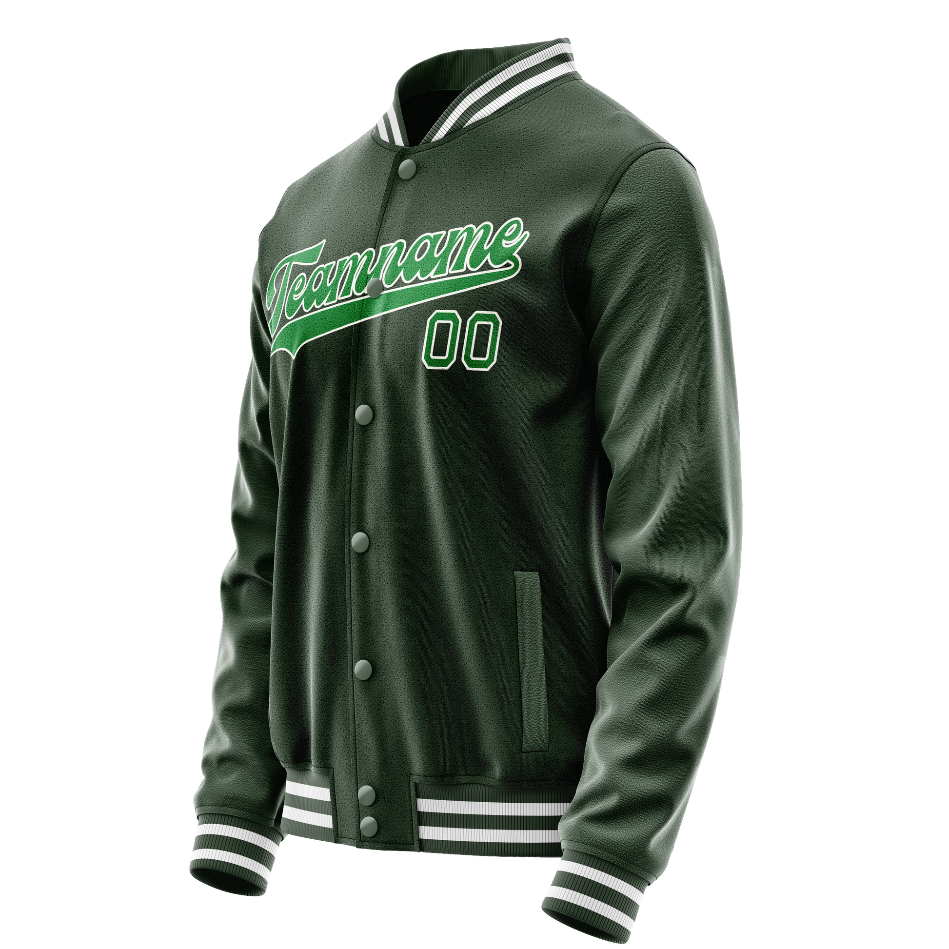 Custom Green Neon-Green Solid Color Varsity Letterman Jacket JA02240617JG196