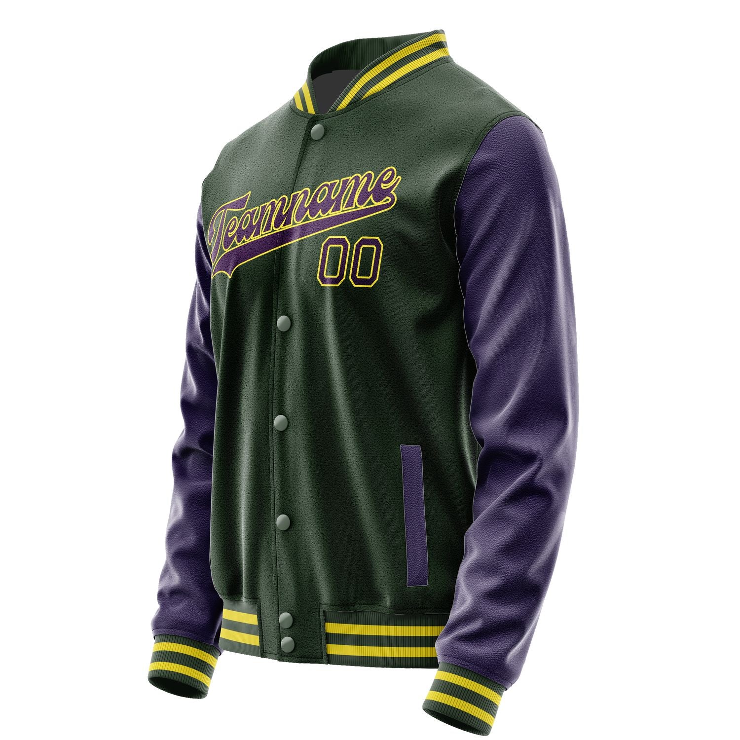 Custom Dark Green Purple Jacket JA0606070626B32607