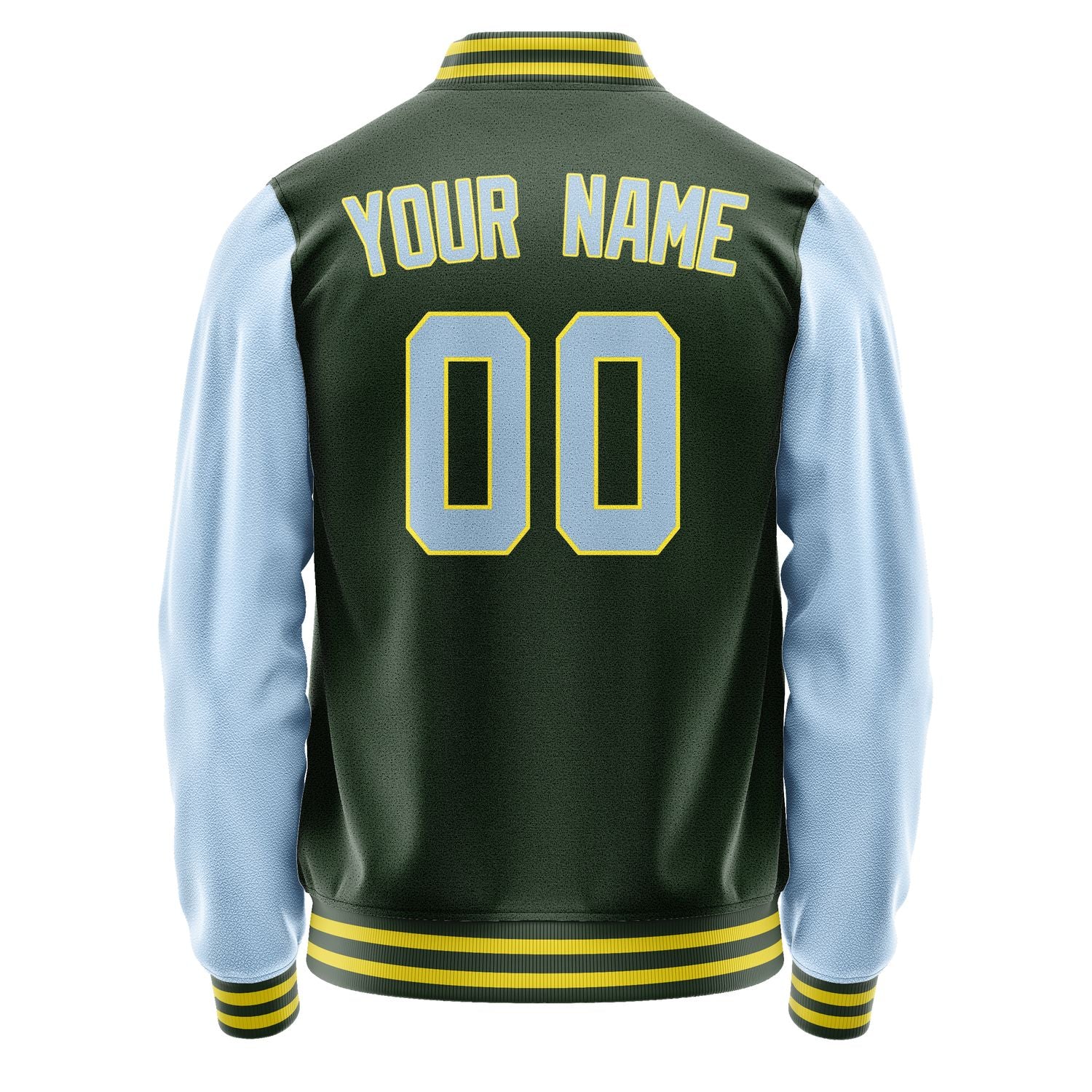 Custom Dark Green Light Blue Jacket JA0606080626B32608