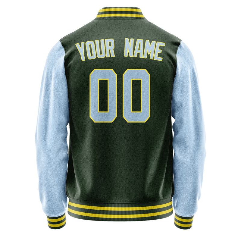 Custom Dark Green Light Blue Jacket JA0606080626B32608
