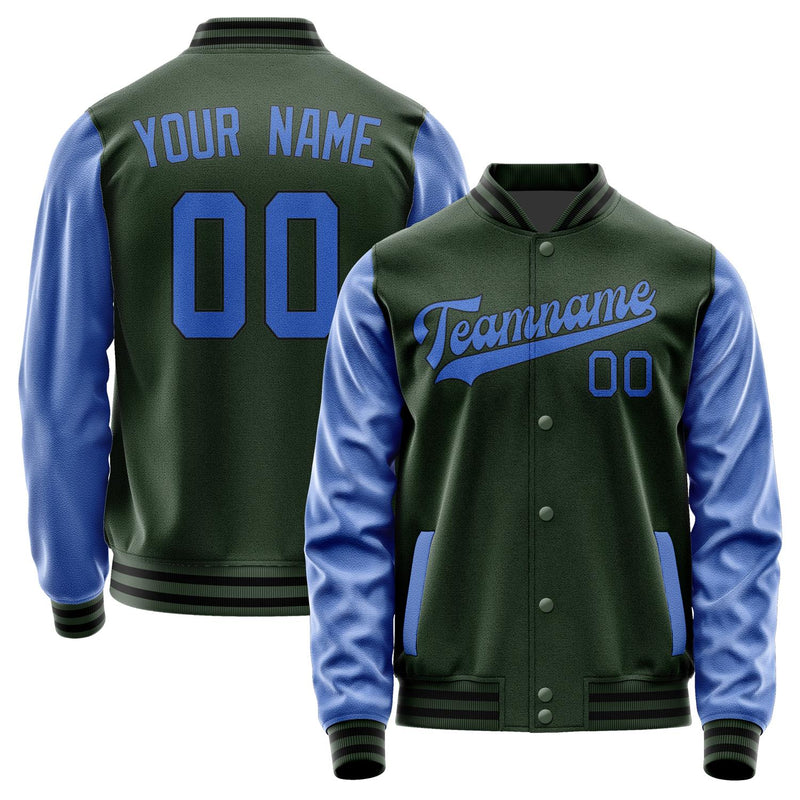 Custom Dark Green Sky Blue Jacket JA0606090617B31709
