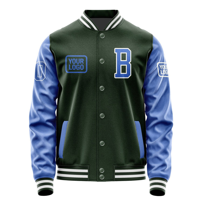 Custom Dark Green Sky Blue Jacket JA060609061818090918