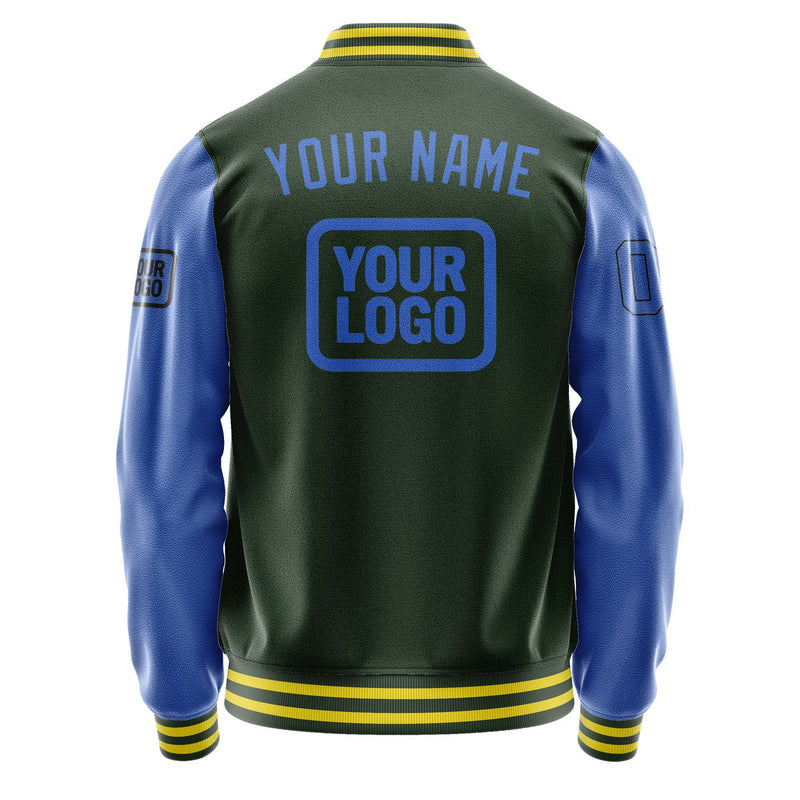 Custom Dark Green Sky Blue Jacket JA060609062617090917