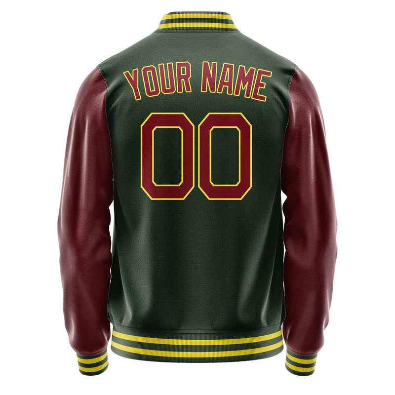 Custom Dark Green Crimson Red Jacket JA0606150626B22615