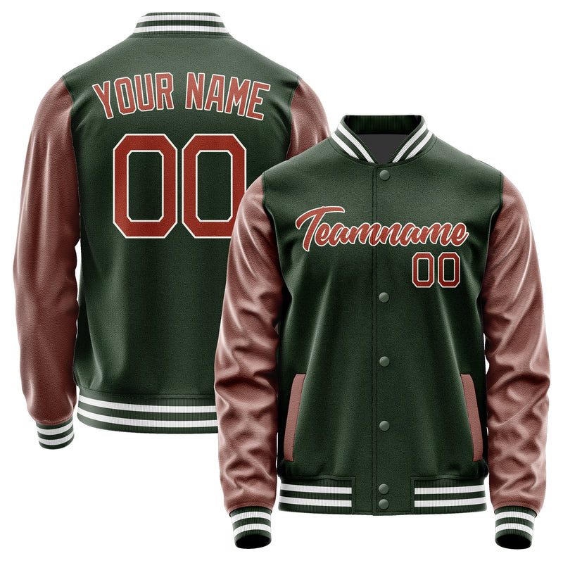 Custom Dark Green Coral Red Jacket JA0606160618B21816