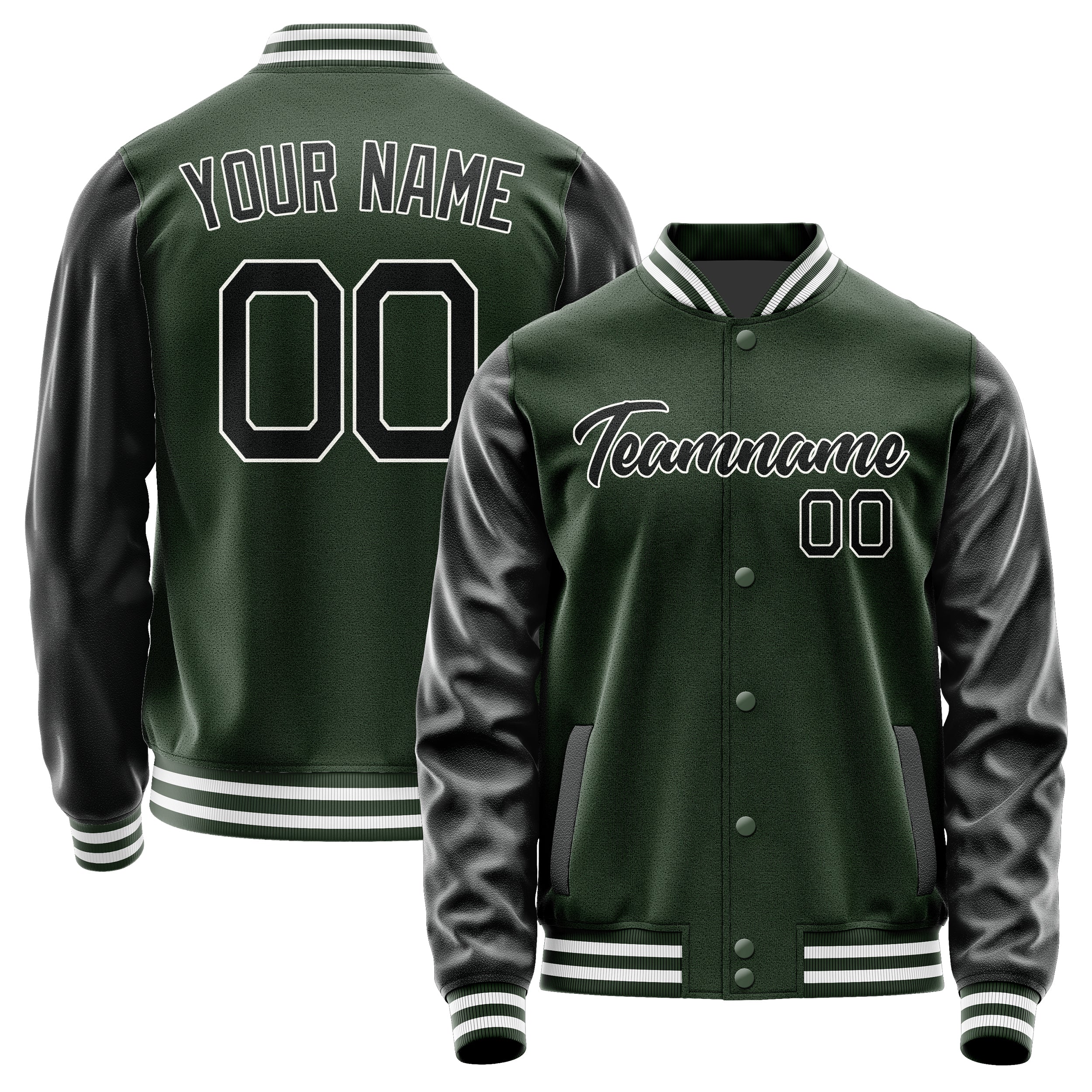 Custom Dark Green Black Jacket JA0606170618B21817
