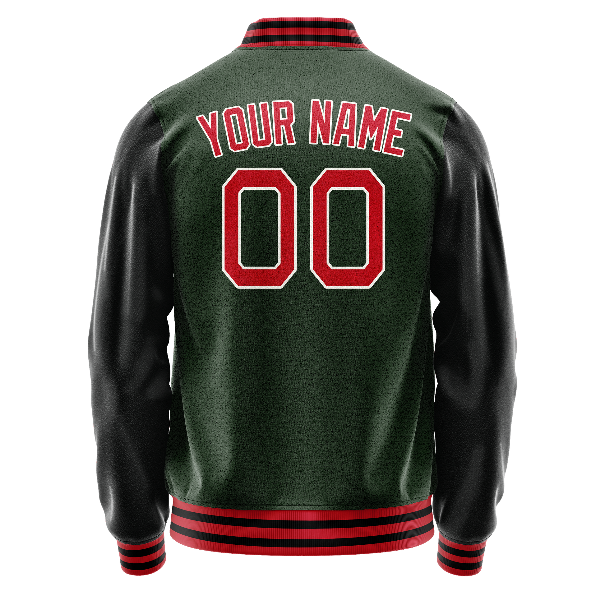 Custom Green Orange Solid Color Varsity Letterman Jacket JA02240617JG203