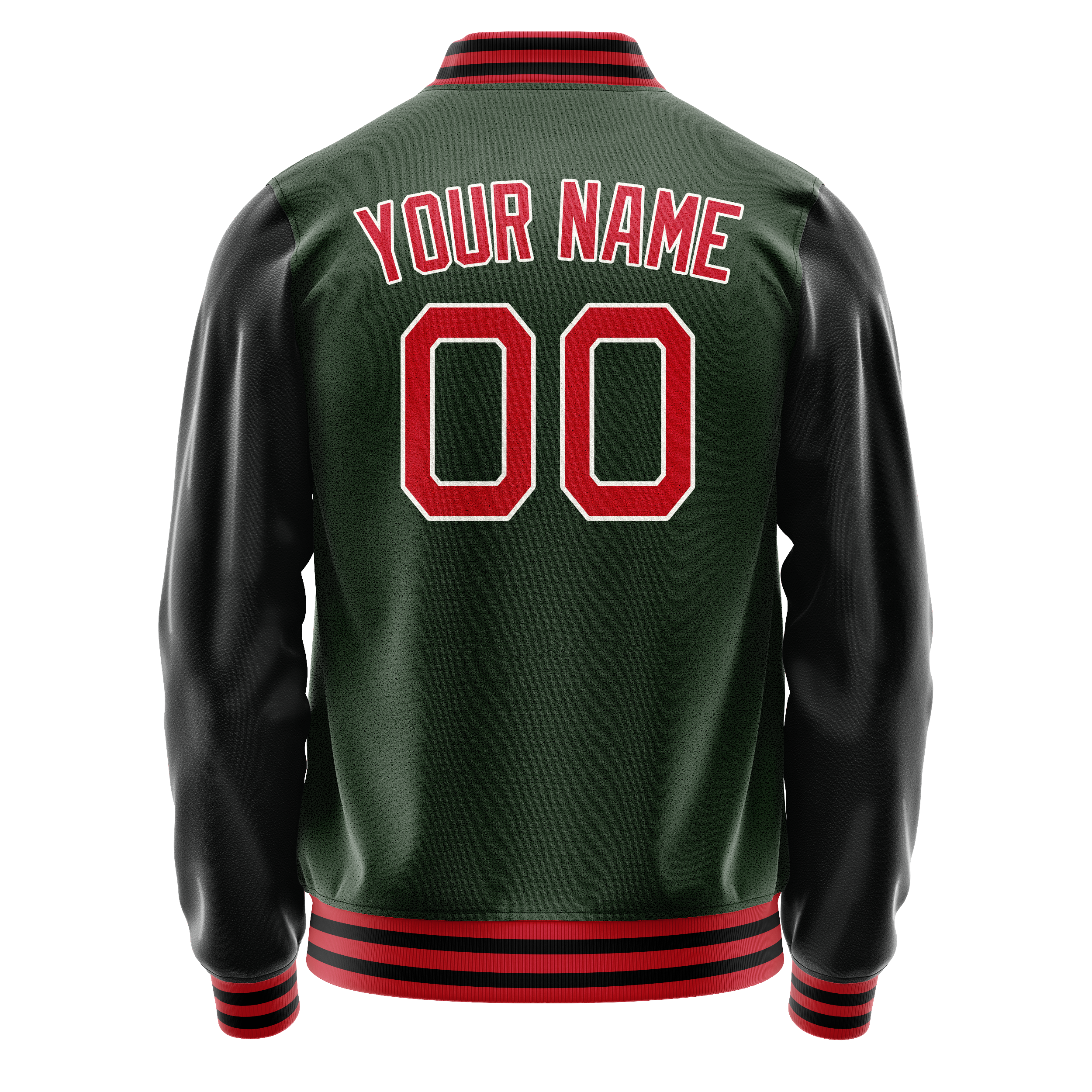 Custom Green Orange Solid Color Varsity Letterman Jacket JA02240617JG203