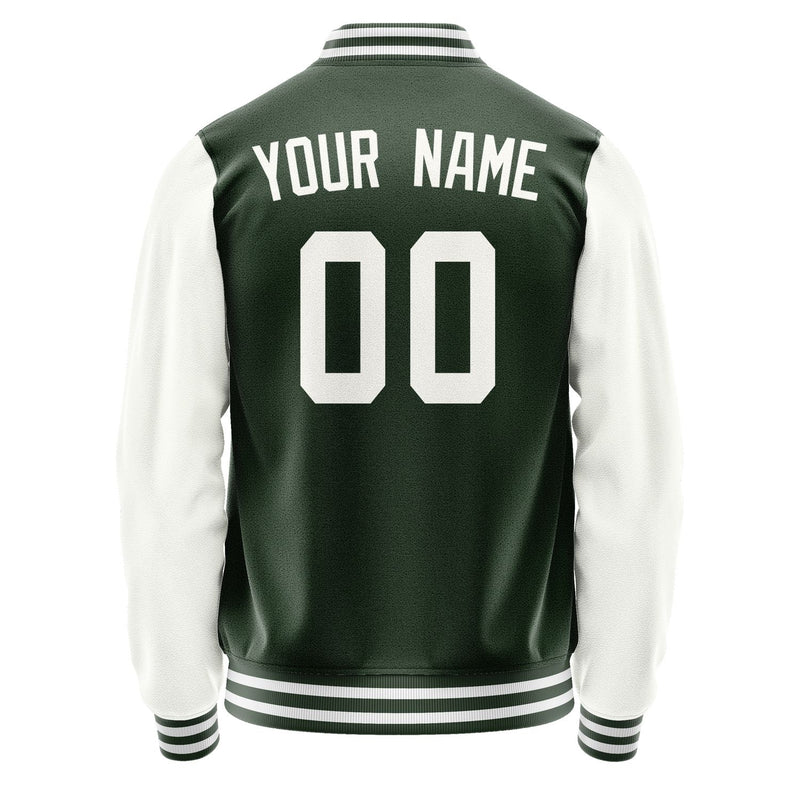 Custom Dark Green White Jacket JA0606180618B31818