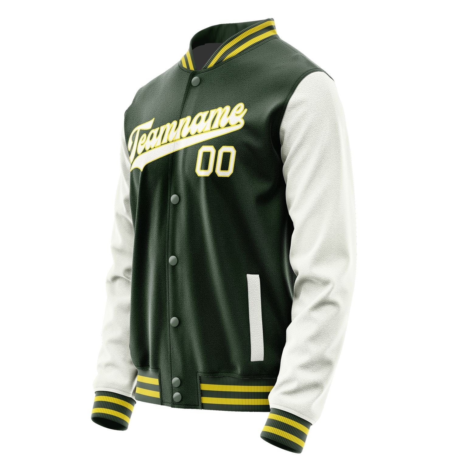 Custom Dark Green White Jacket JA0606180626B32618