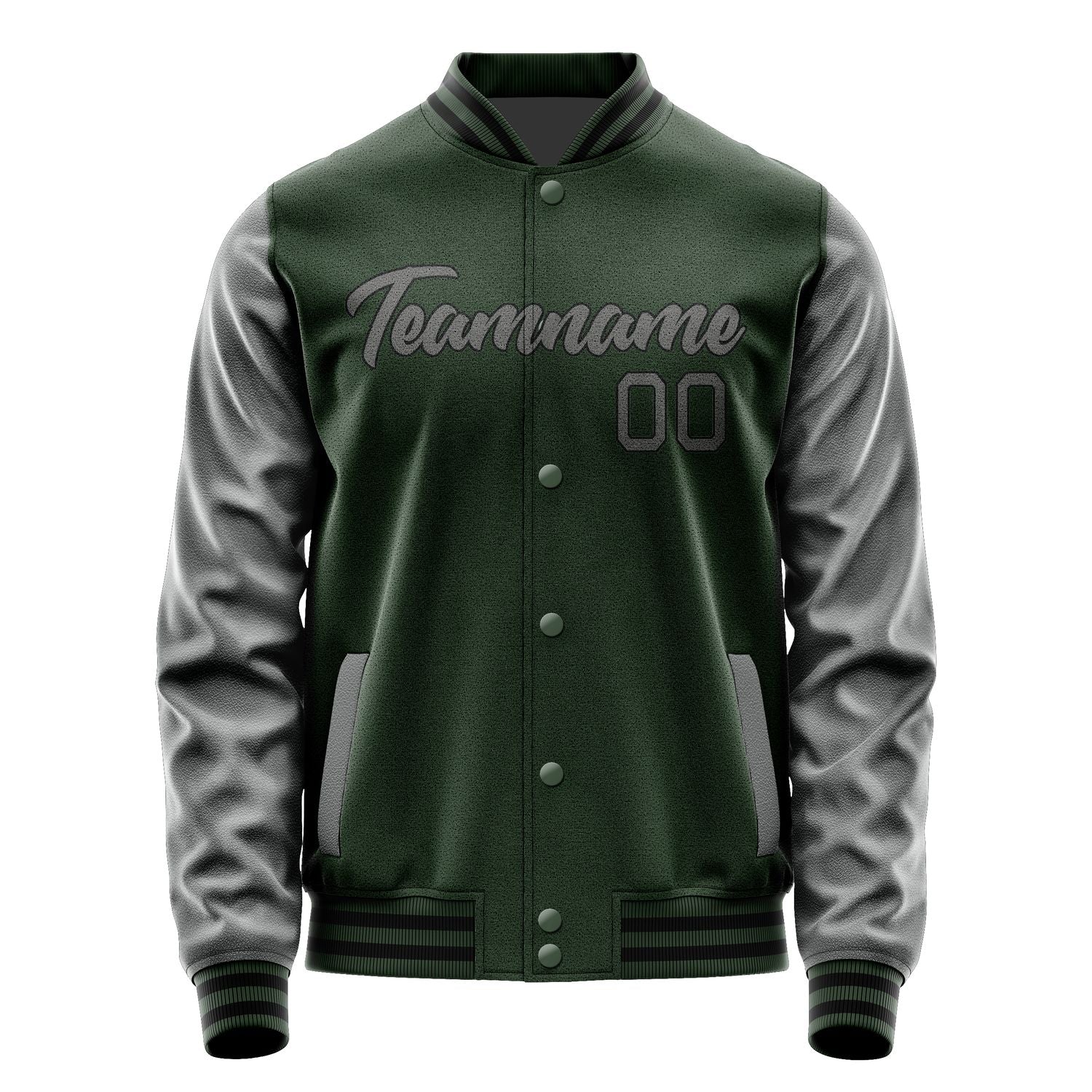 Custom Dark Green Dark Grey Jacket JA0606200617B21720