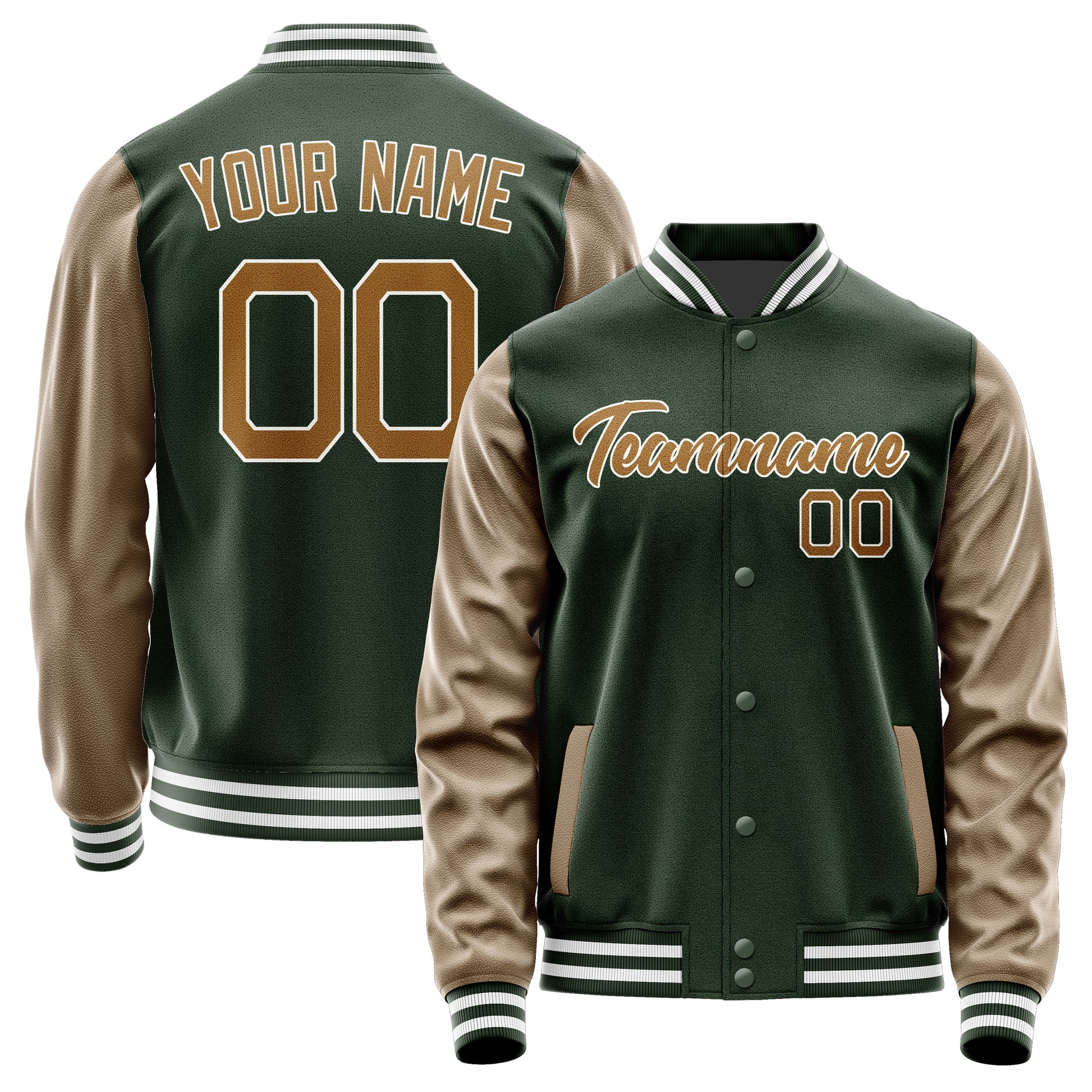 Custom Dark Green Khaki Jacket JA0606220618B21822