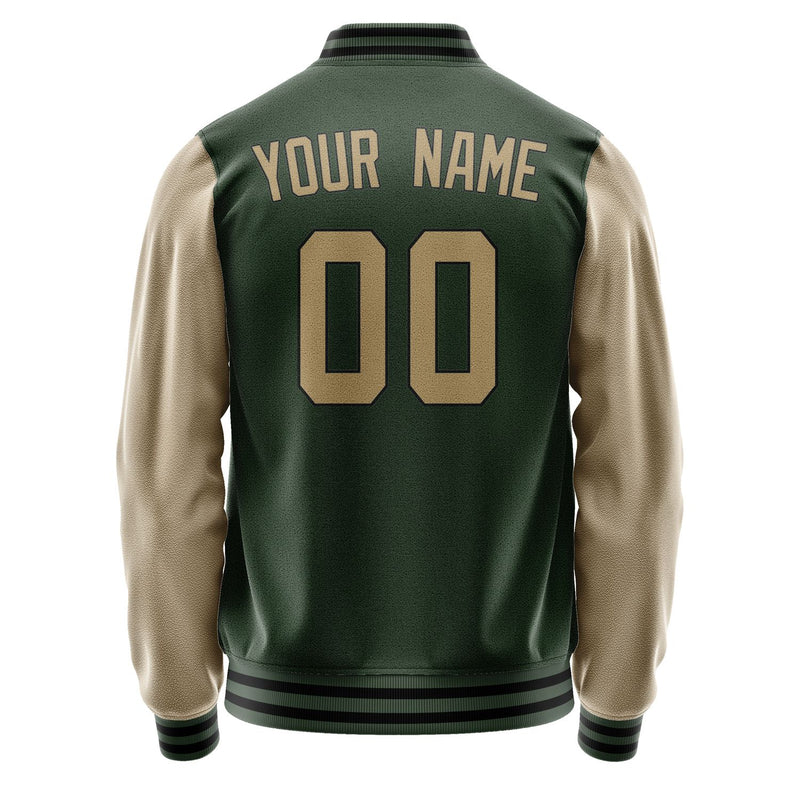Custom Dark Green Light Khaki Jacket JA0606250617B31725