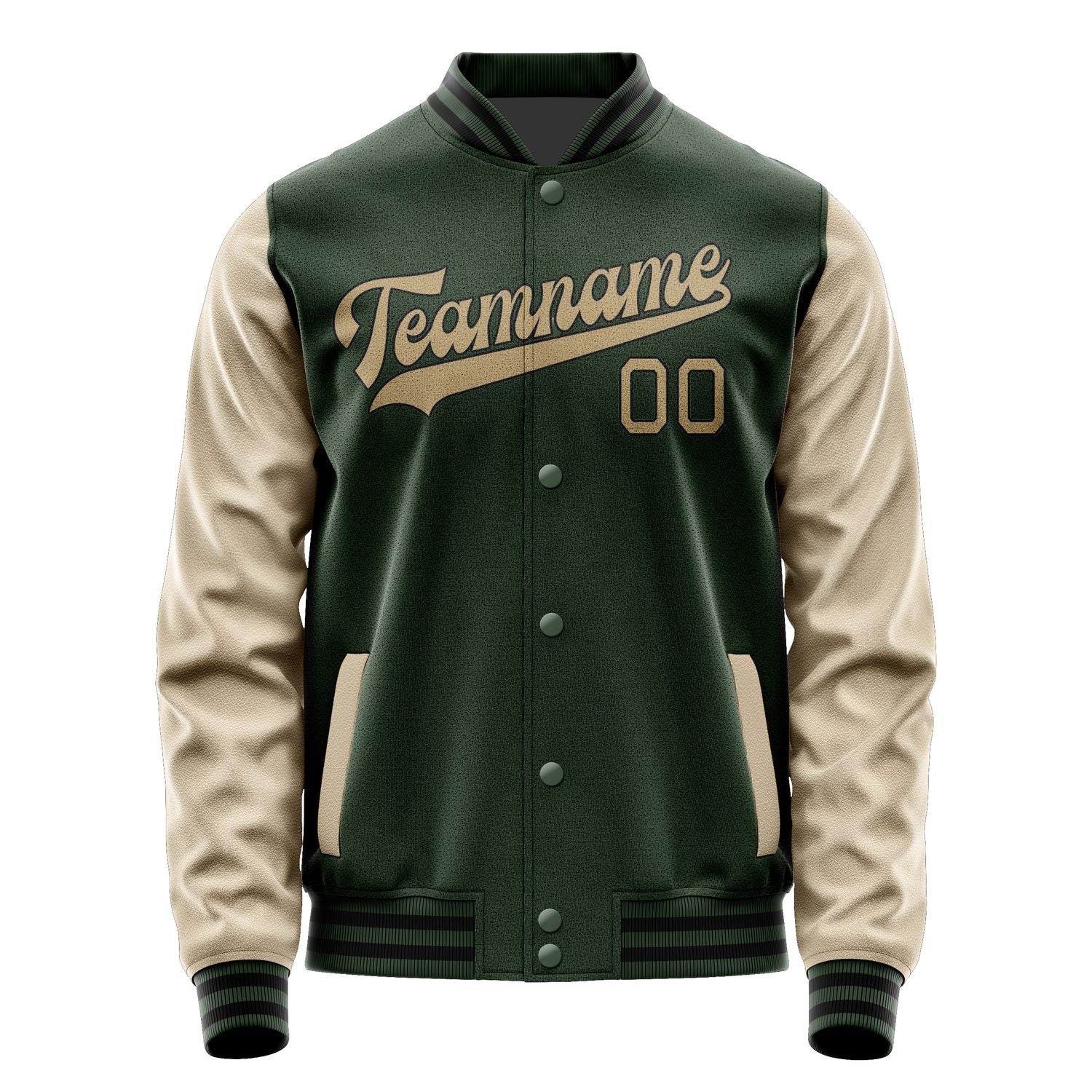 Custom Dark Green Light Khaki Jacket JA0606250617B31725
