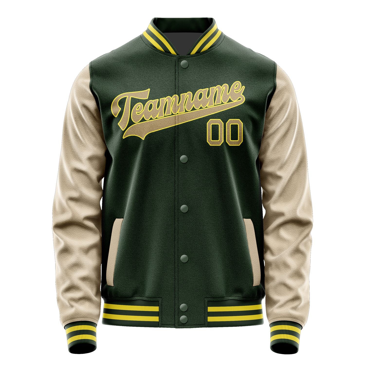 Custom Dark Green Light Khaki Jacket JA0606250626B32625
