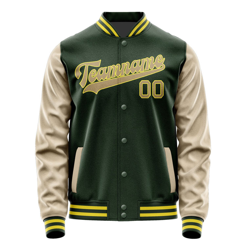 Custom Dark Green Light Khaki Jacket JA0606250626B32625
