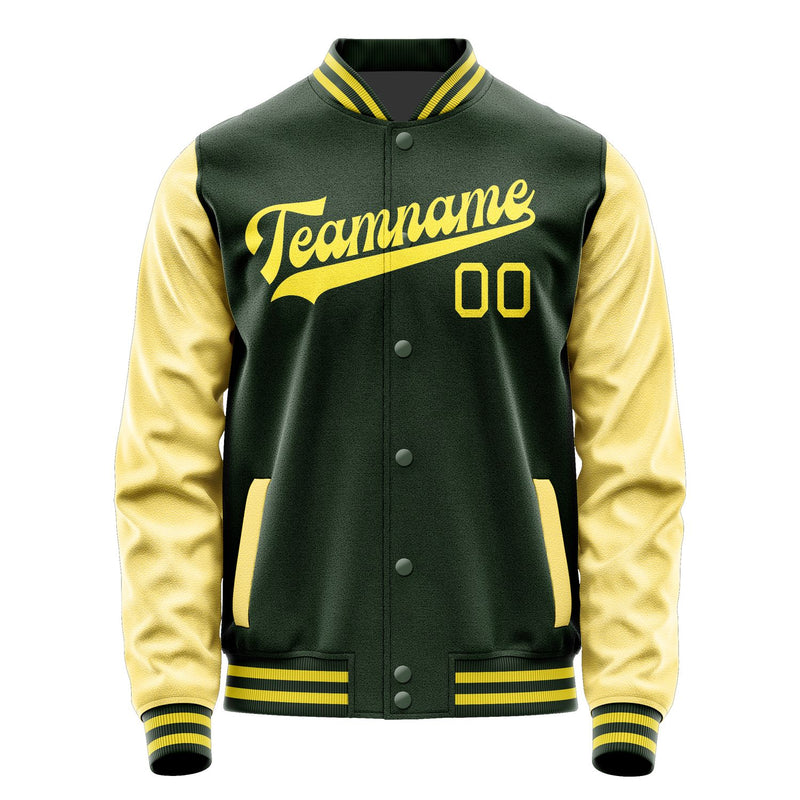 Custom Dark Green Light Yellow Jacket JA0606260626B32626