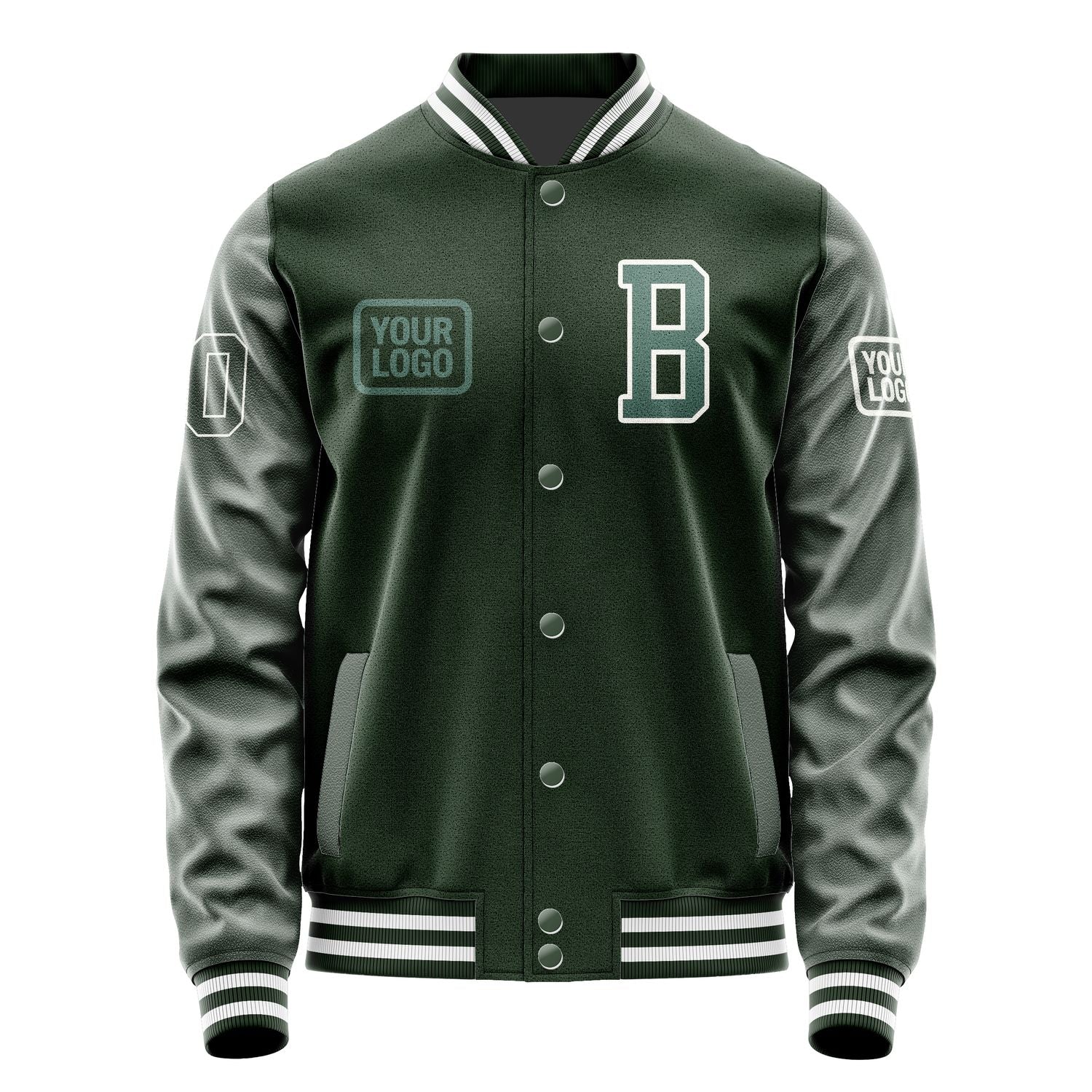 Custom Dark Green Blue Green Jacket JA060627061818272718