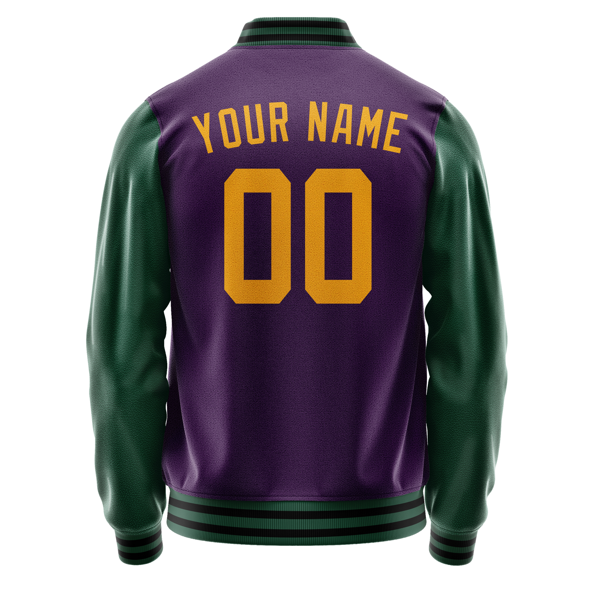 Custom Purple Kelly-Green Solid Color Varsity Letterman Jacket JA02240617KZ367