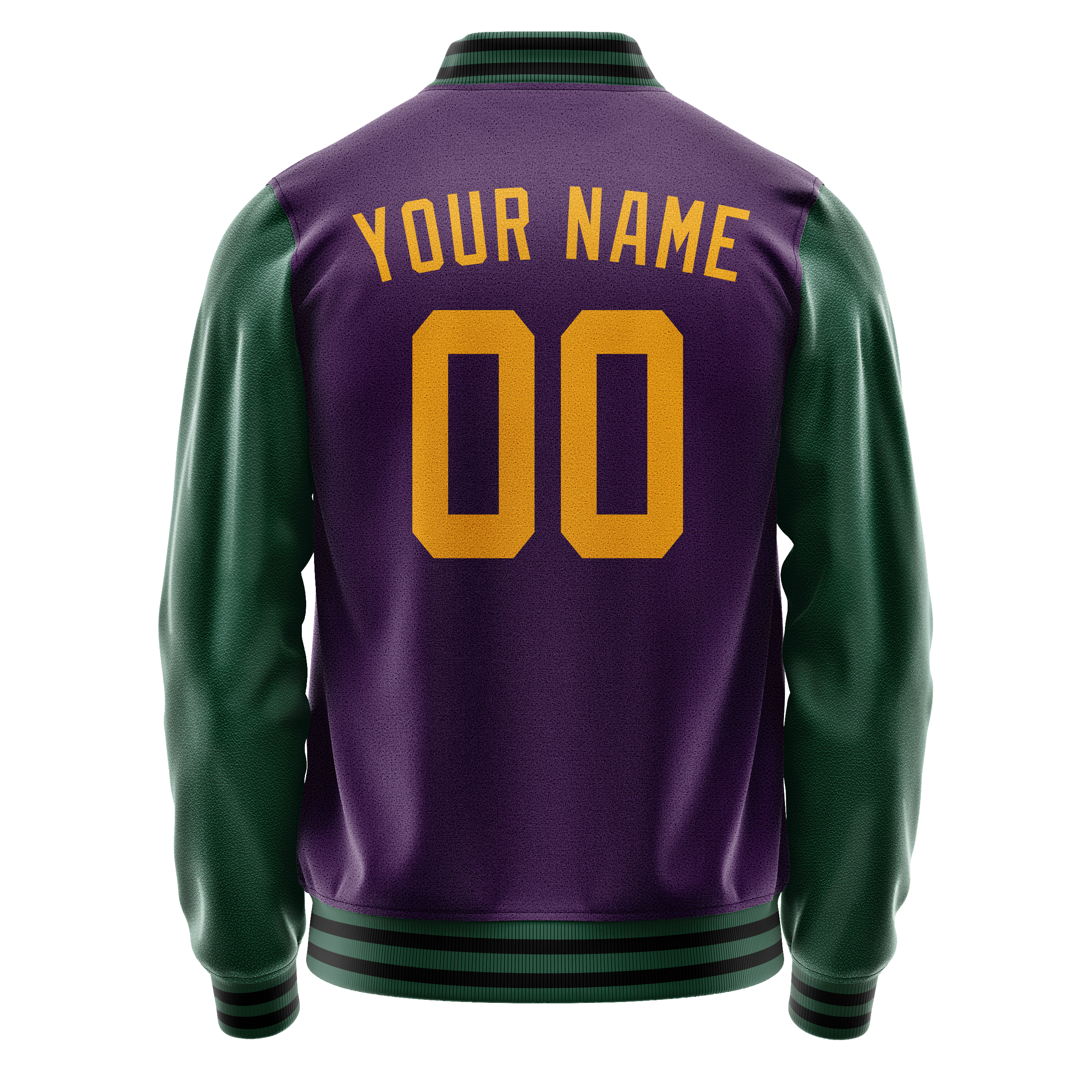 Custom Purple Kelly-Green Solid Color Varsity Letterman Jacket JA02240617KZ367